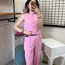 QUZU KISA  YELEK DÜĞMELİ  PEMBE RENK  S/M/L BEDEN